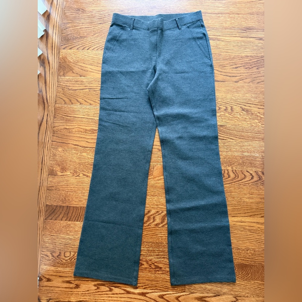 QUINCE Ultra Stretch Ponte Bootcut Pants Pull On Office Comfy Career Charcoal M